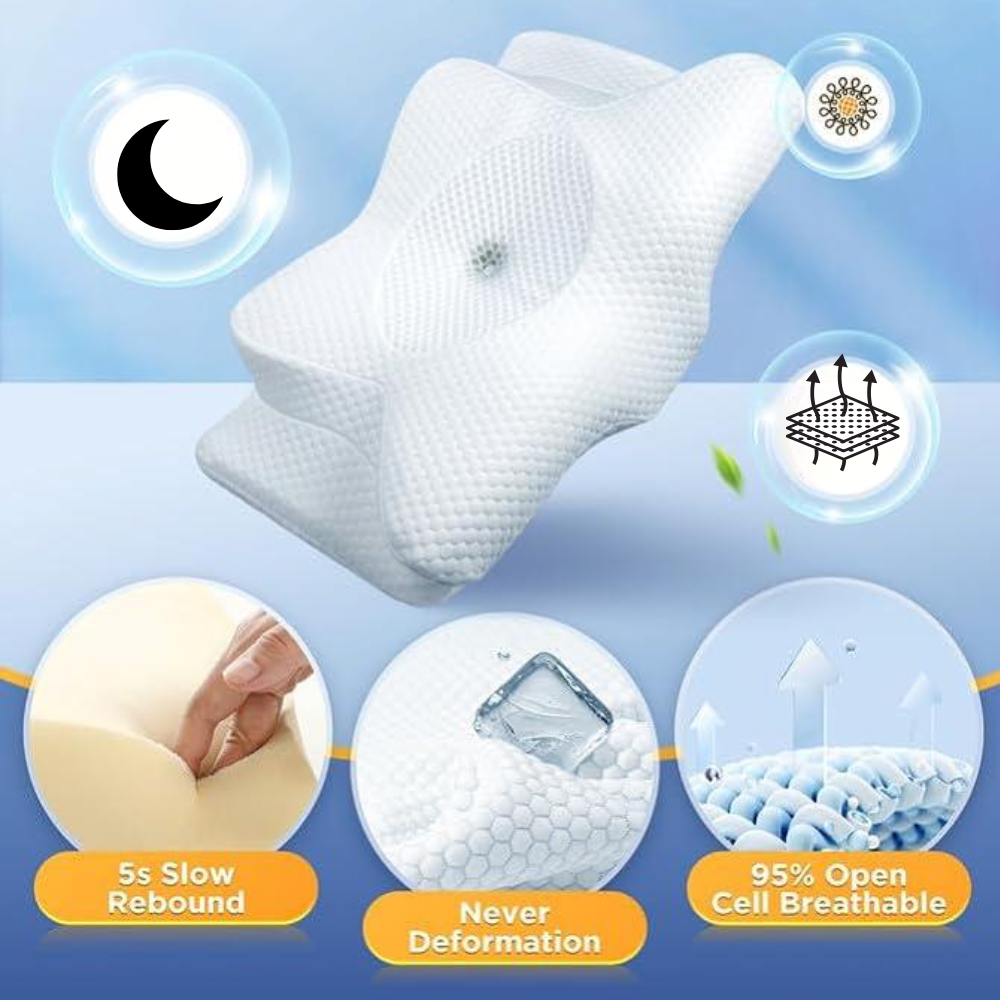 Sisica | Ergonomic Pillow for Neck Comfort & Snore Reduction | White
