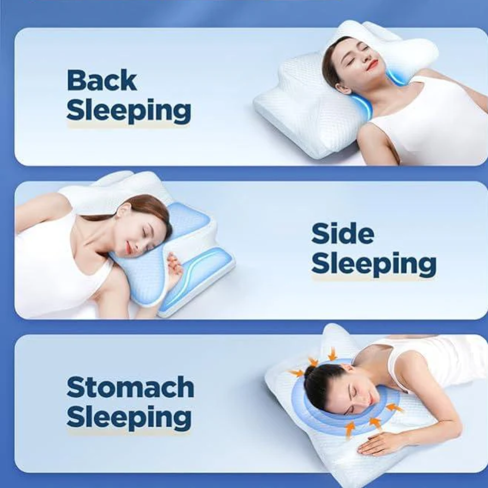Sisica | Ergonomic Pillow for Neck Comfort & Snore Reduction | White