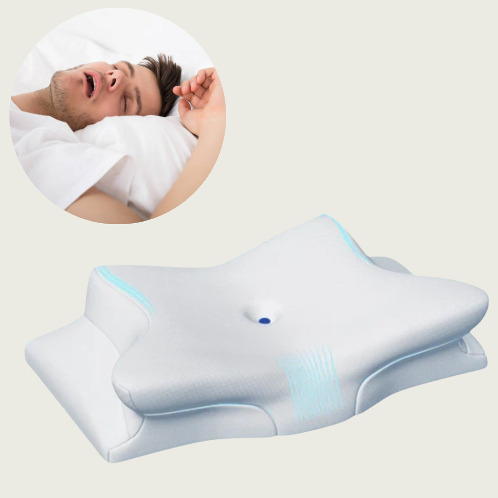 Charly | Anti-Snore Pillow | Ergonomic Neck and Head Support | White
