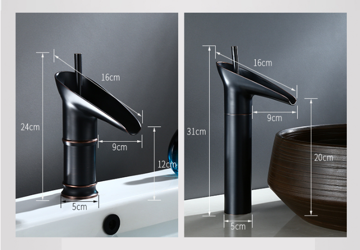 Sisica | Brass Waterfall Sink Faucet - Antique Style