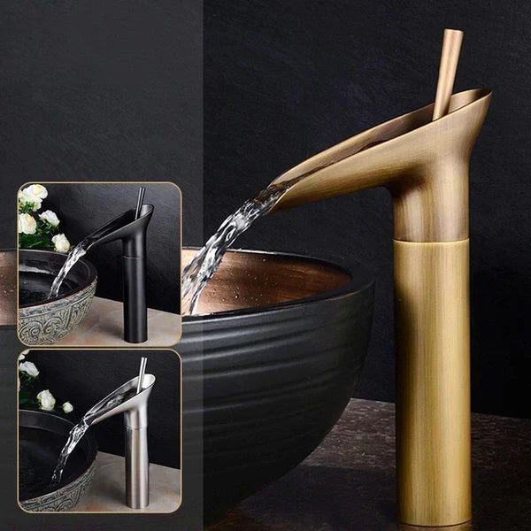 Sisica | Brass Waterfall Sink Faucet - Antique Style