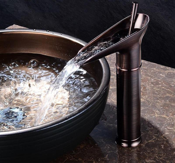 Sisica | Brass Waterfall Sink Faucet - Antique Style