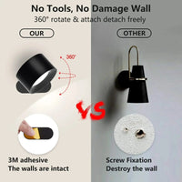 Sisica Wireless Wall Light - Rechargeable & 360° Adjustable