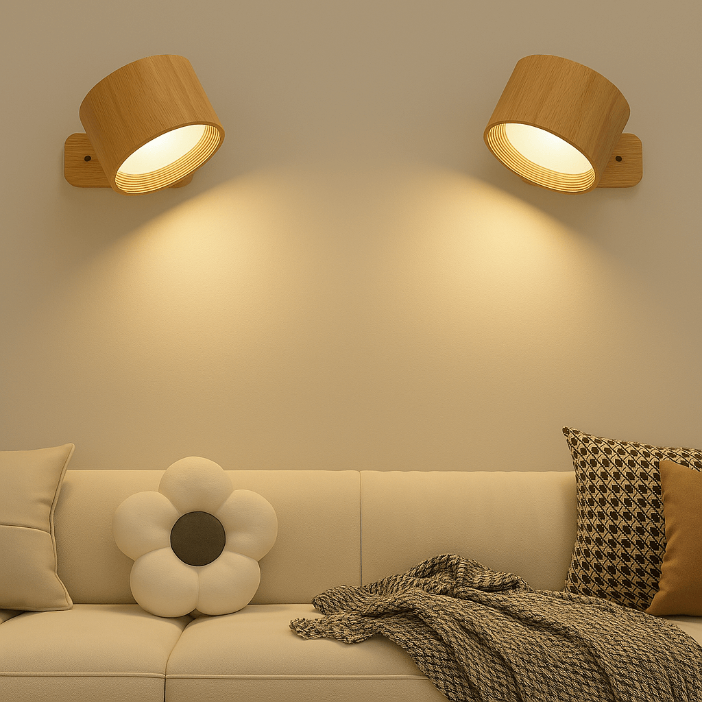 Charly | Battery Powered Wall Lamp | Rechargeable, 360° Adjustable and Wireless for Bedrooms, Hallways, and Reading Corners