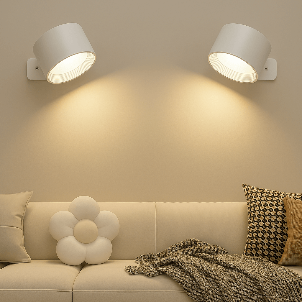 Charly | Battery Powered Wall Lamp | Rechargeable, 360° Adjustable and Wireless for Bedrooms, Hallways, and Reading Corners