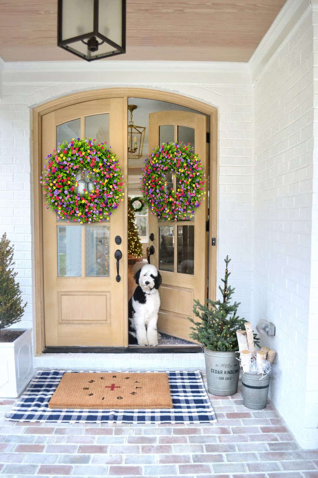 Sisica | Meadow Floral Grapevine Wreath for Spring & Summer Doors