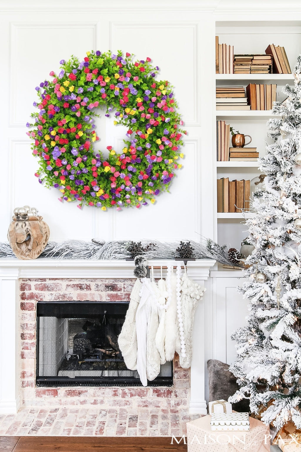 Sisica | Meadow Floral Grapevine Wreath for Spring & Summer Doors