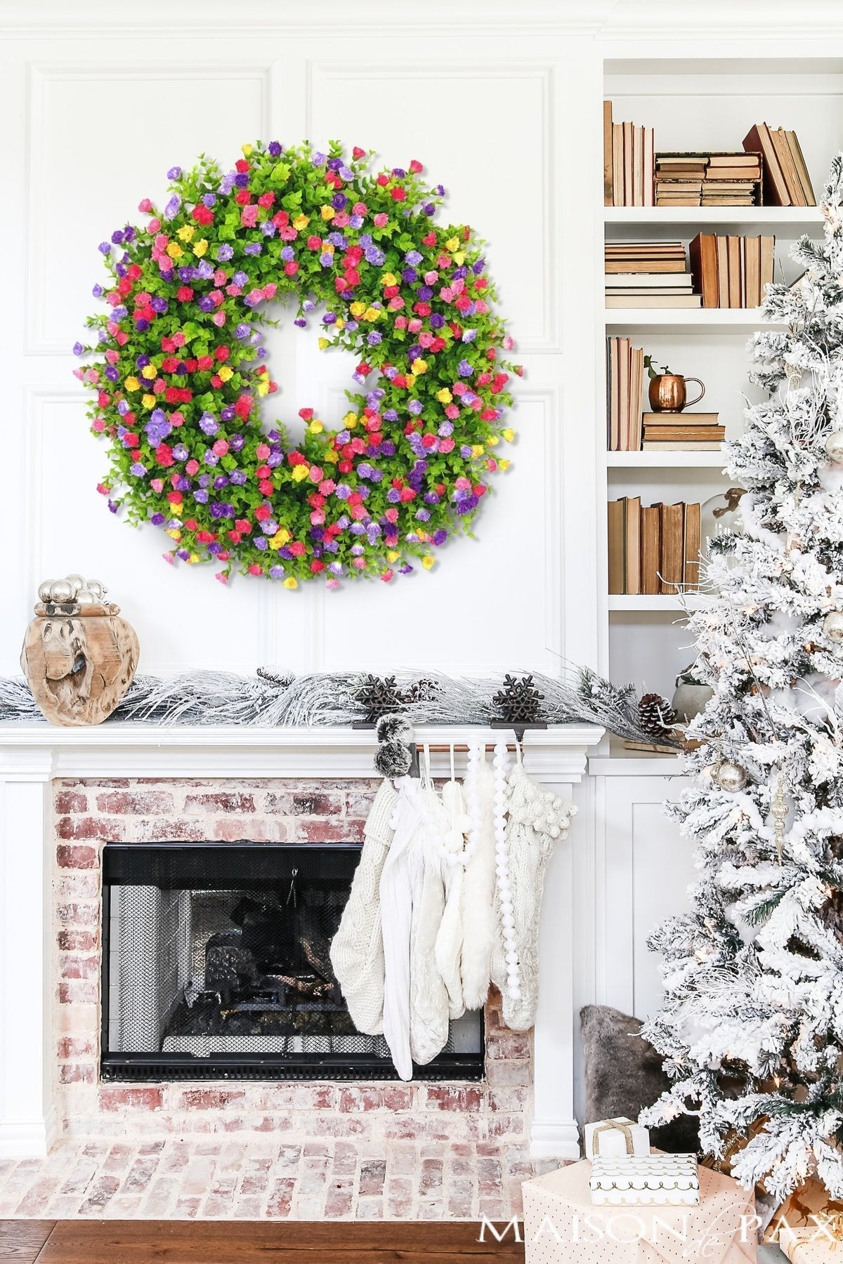 Sisica | Meadow Floral Grapevine Wreath for Spring & Summer Doors