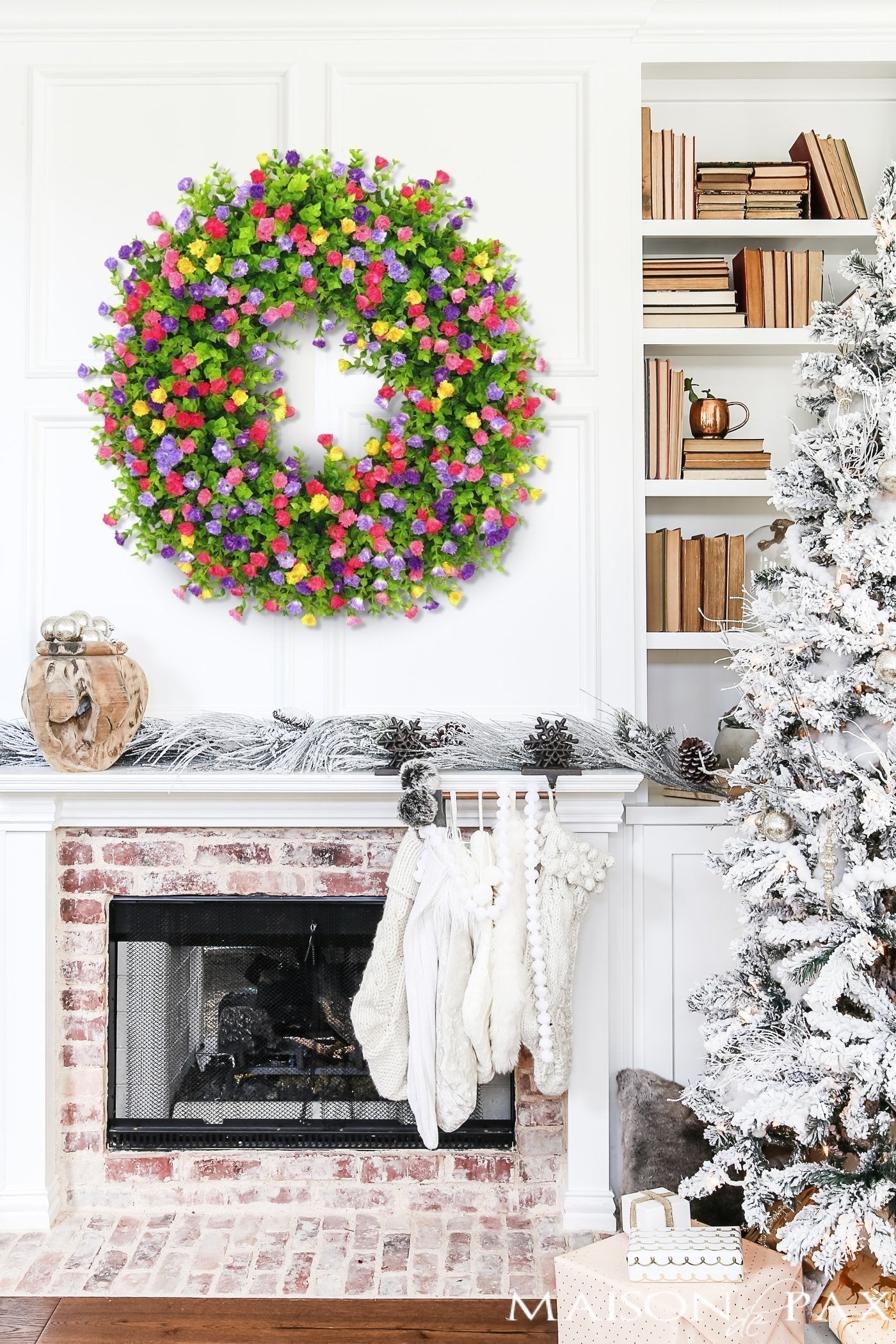 Sisica | Meadow Floral Grapevine Wreath for Spring & Summer Doors