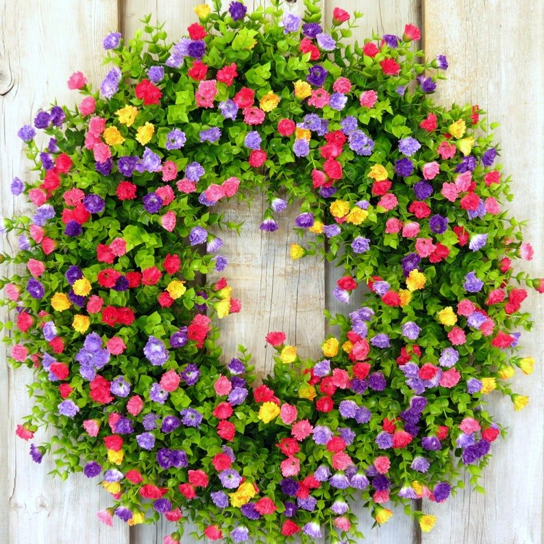 Charly | BloomWreath Spring & Summer Front Door Wreath | Handmade Floral Grapevine Accent