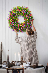 Sisica | Meadow Floral Grapevine Wreath for Spring & Summer Doors