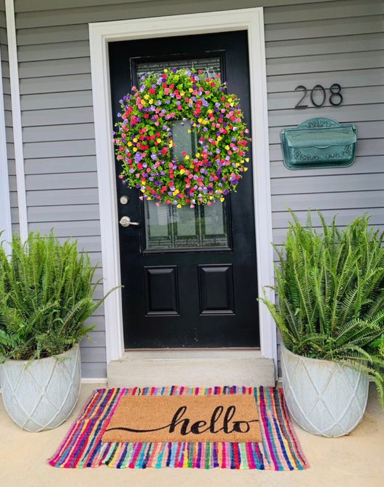 Sisica | Meadow Floral Grapevine Wreath for Spring & Summer Doors