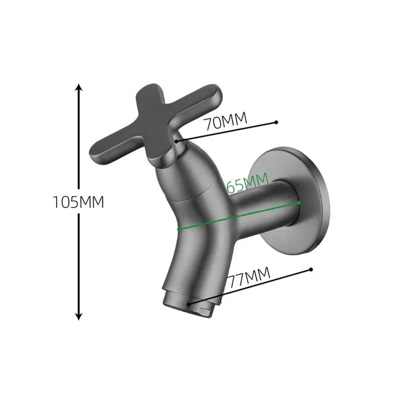 Sisica | BrassFlow – Wall-Mounted Cold Water Tap in Solid Brass