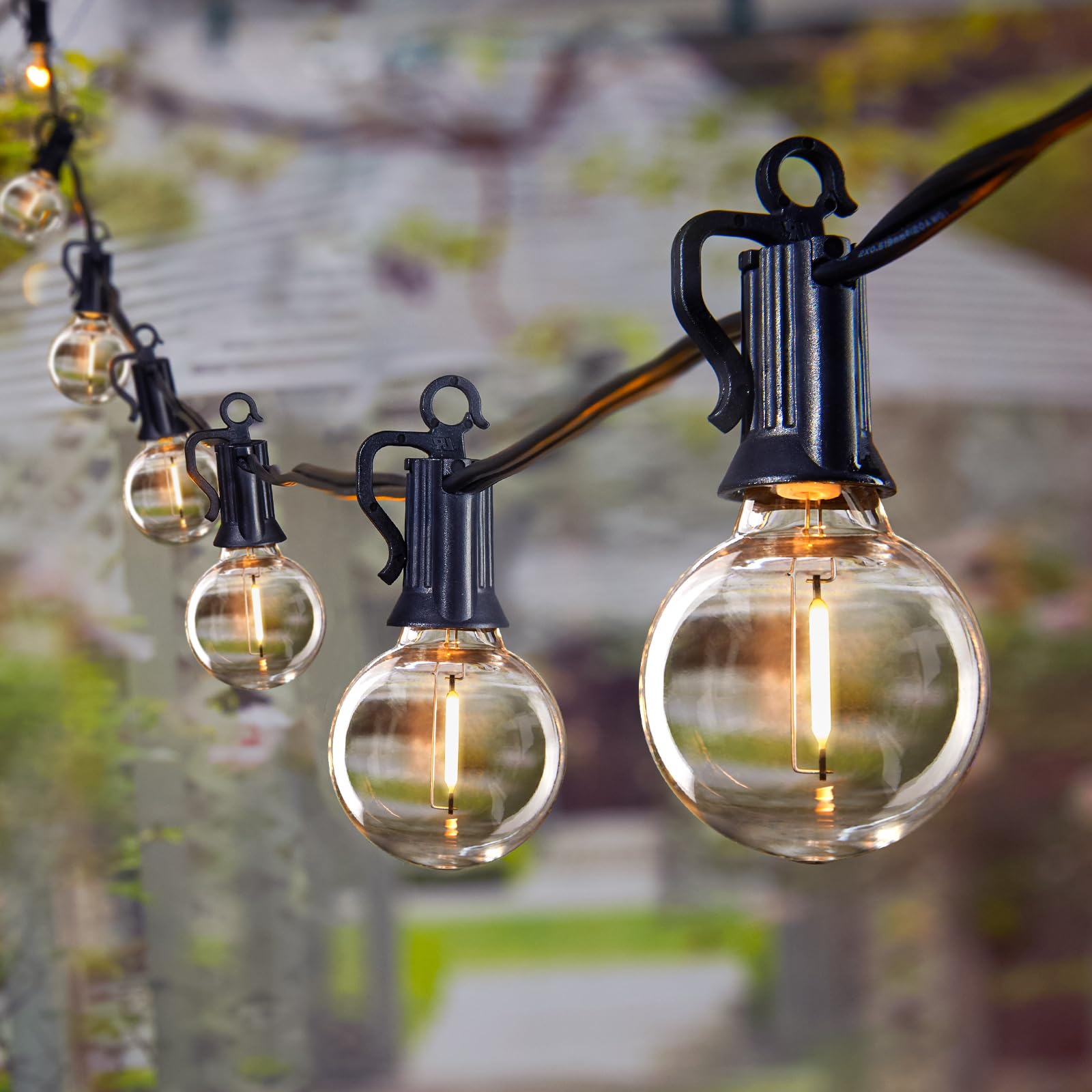 Charly | Brightown 60Ft Outdoor String Lights - G40 Globe LED Patio Lights with 32 Shatterproof Bulbs
