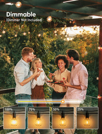 Sisica | Brightown 60Ft Outdoor String Lights - G40 Globe LED Patio Lights with 32 Shatterproof Bulbs