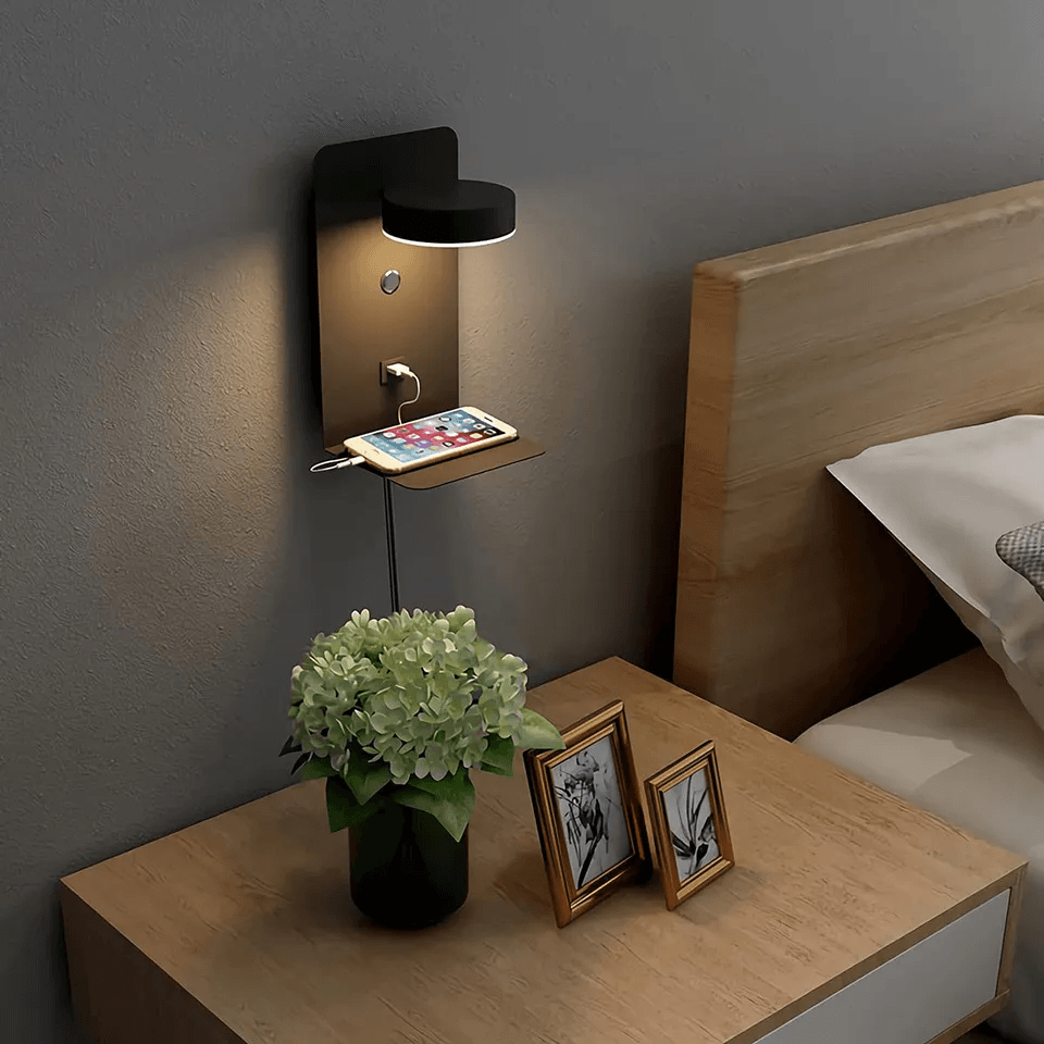 Charly | BrightSpot Night Lamp with Charger – 330° Rotation LED Desk Light with USB Charging Dock