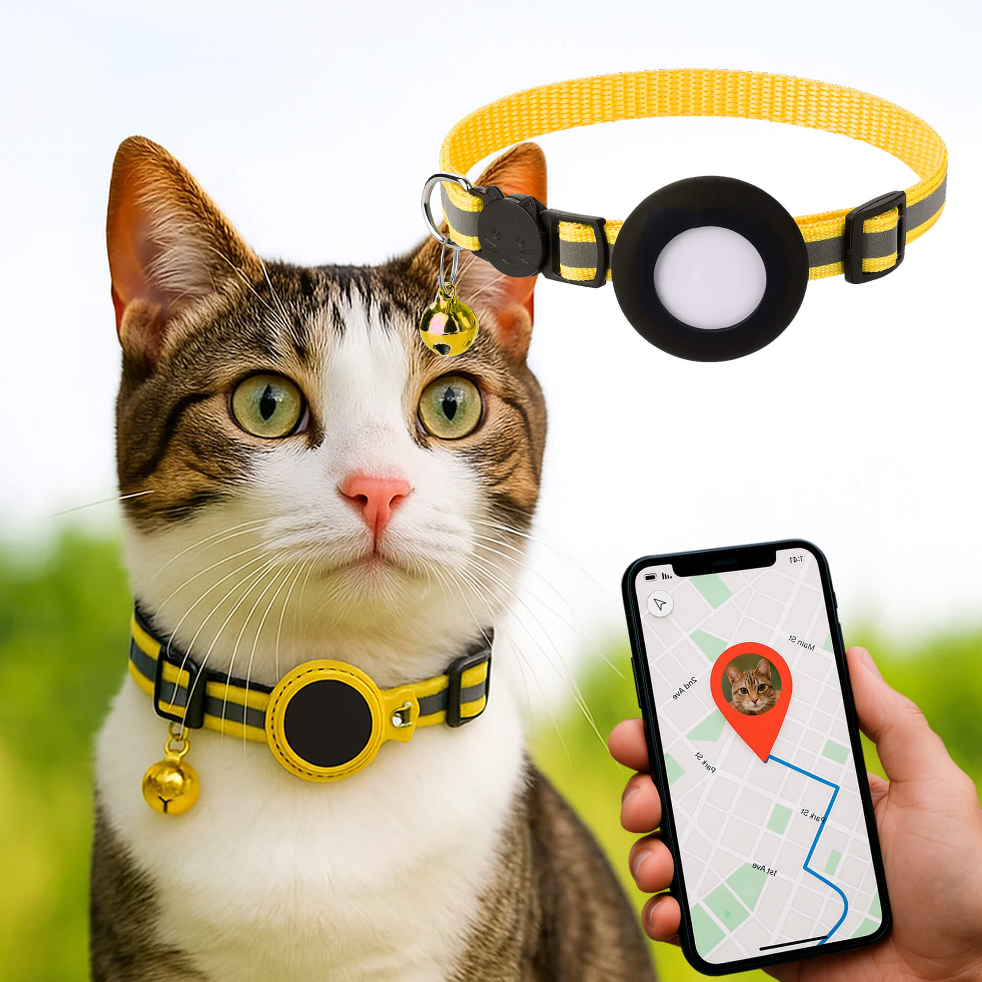 Charly | Cat GPS Tracking Collar | Quick Release Lock, Reflective Design & Durable for Outdoor Safety Adventures