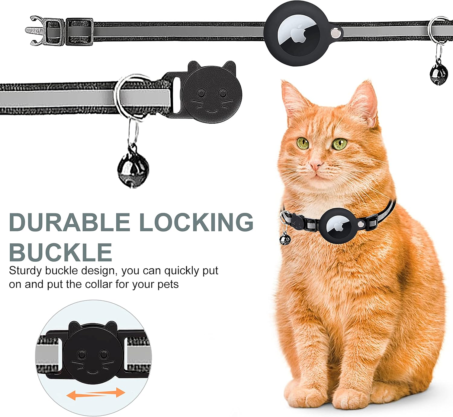 Sisica | Cat GPS Tracker Collar | Safety Release, Reflective, Durable