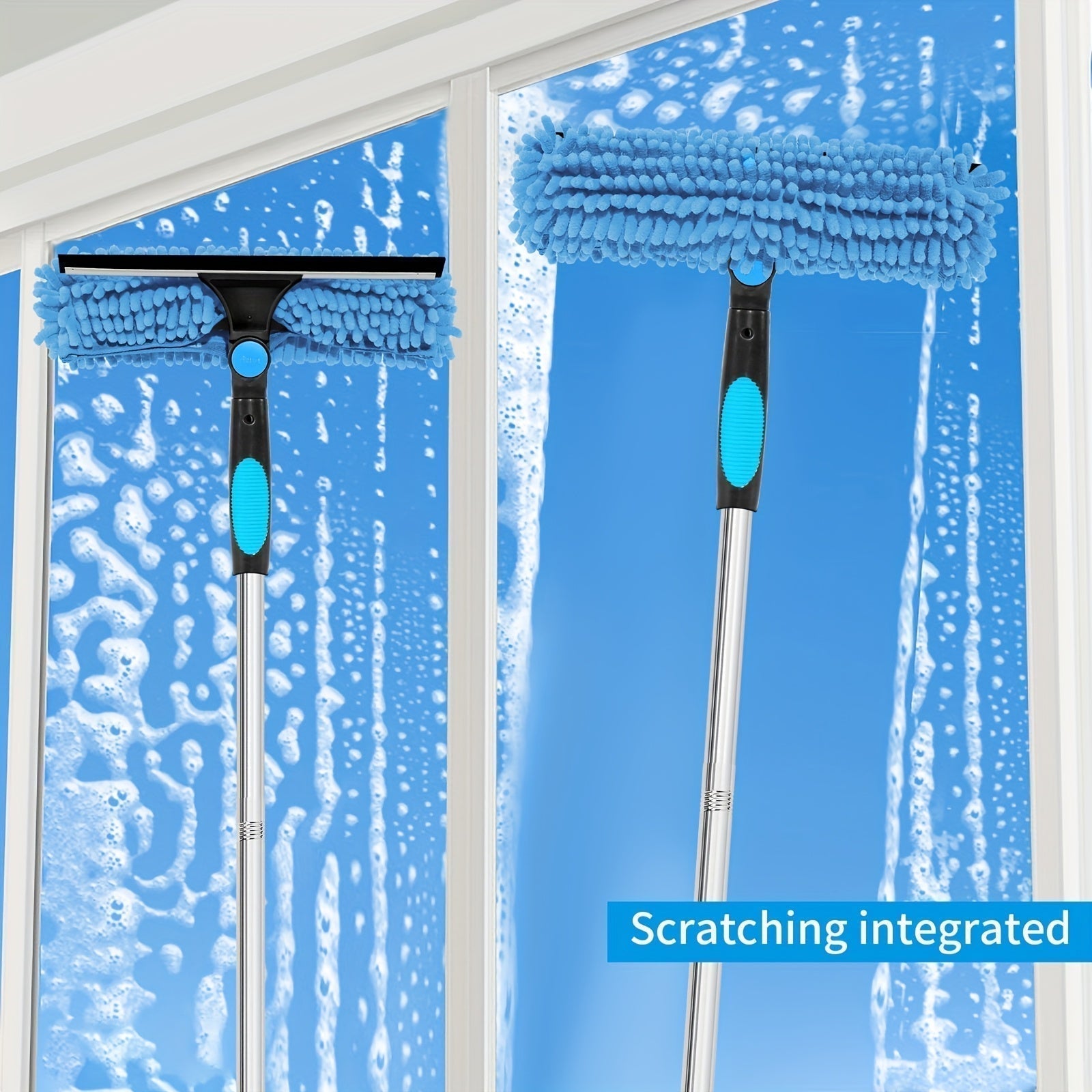 Sisica | Extendable Window Washer with Squeegee - Streak-Free Glass Tool