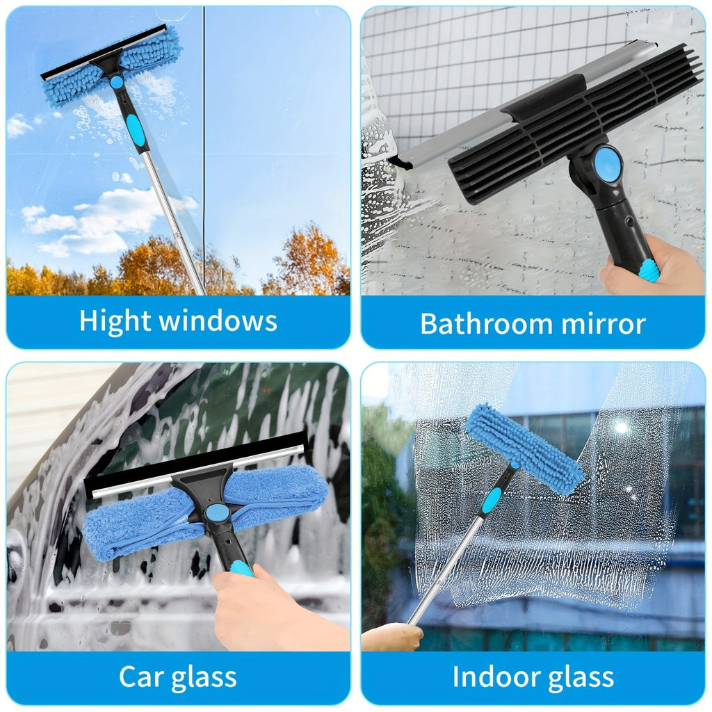 Sisica | Extendable Window Washer with Squeegee - Streak-Free Glass Tool