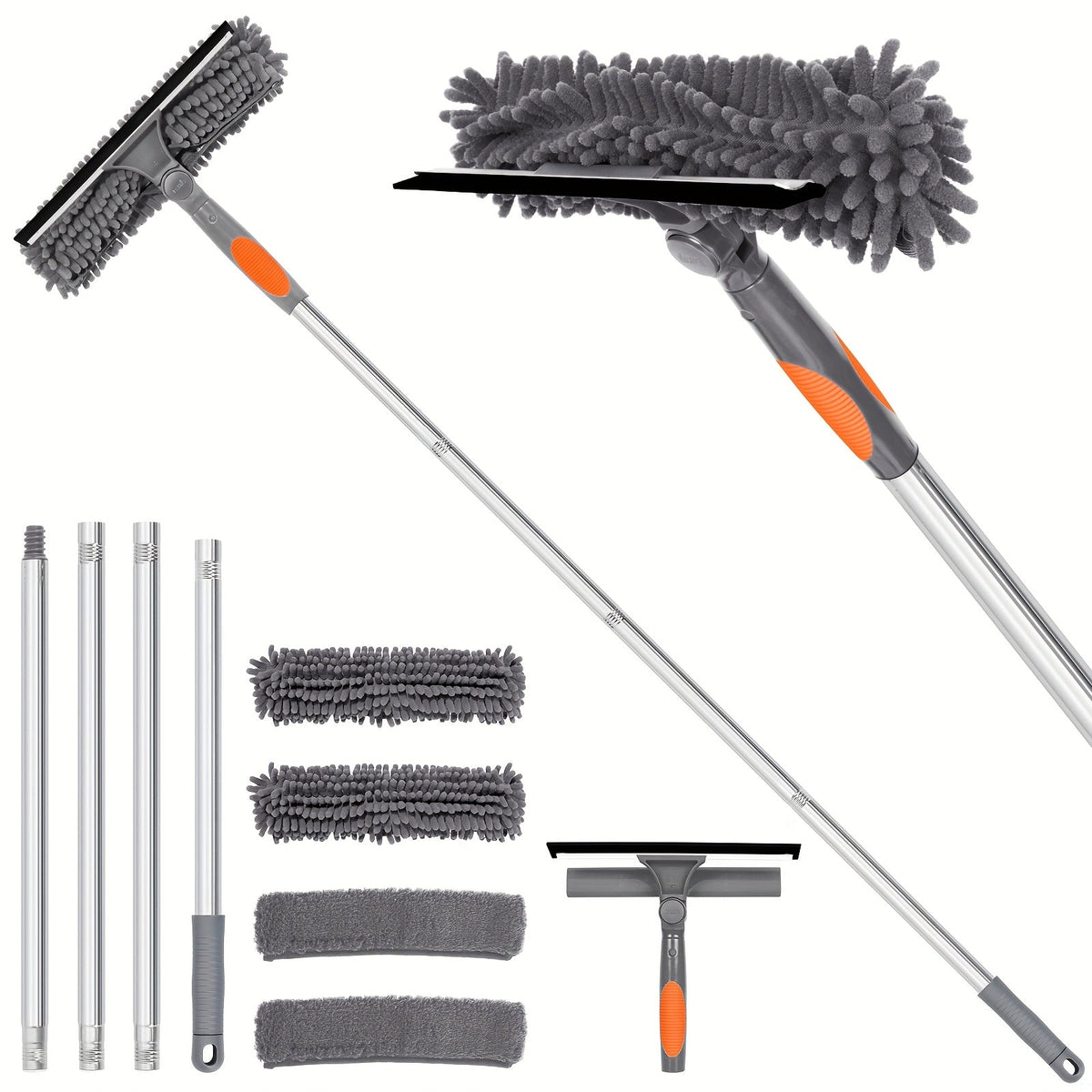 Charly | Crystal Clear Window Cleaner – Professional 2-in-1 Telescopic Window and Glass Cleaning System