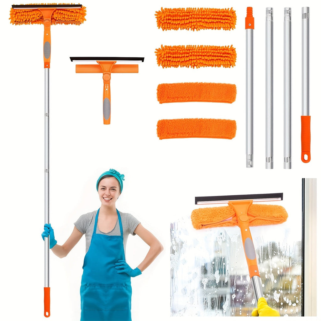 Charly | Crystal Clear Window Cleaner – Professional 2-in-1 Telescopic Window and Glass Cleaning System