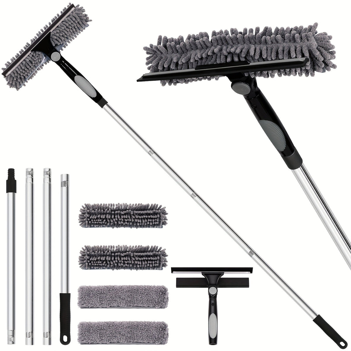 Charly | Crystal Clear Window Cleaner – Professional 2-in-1 Telescopic Window and Glass Cleaning System
