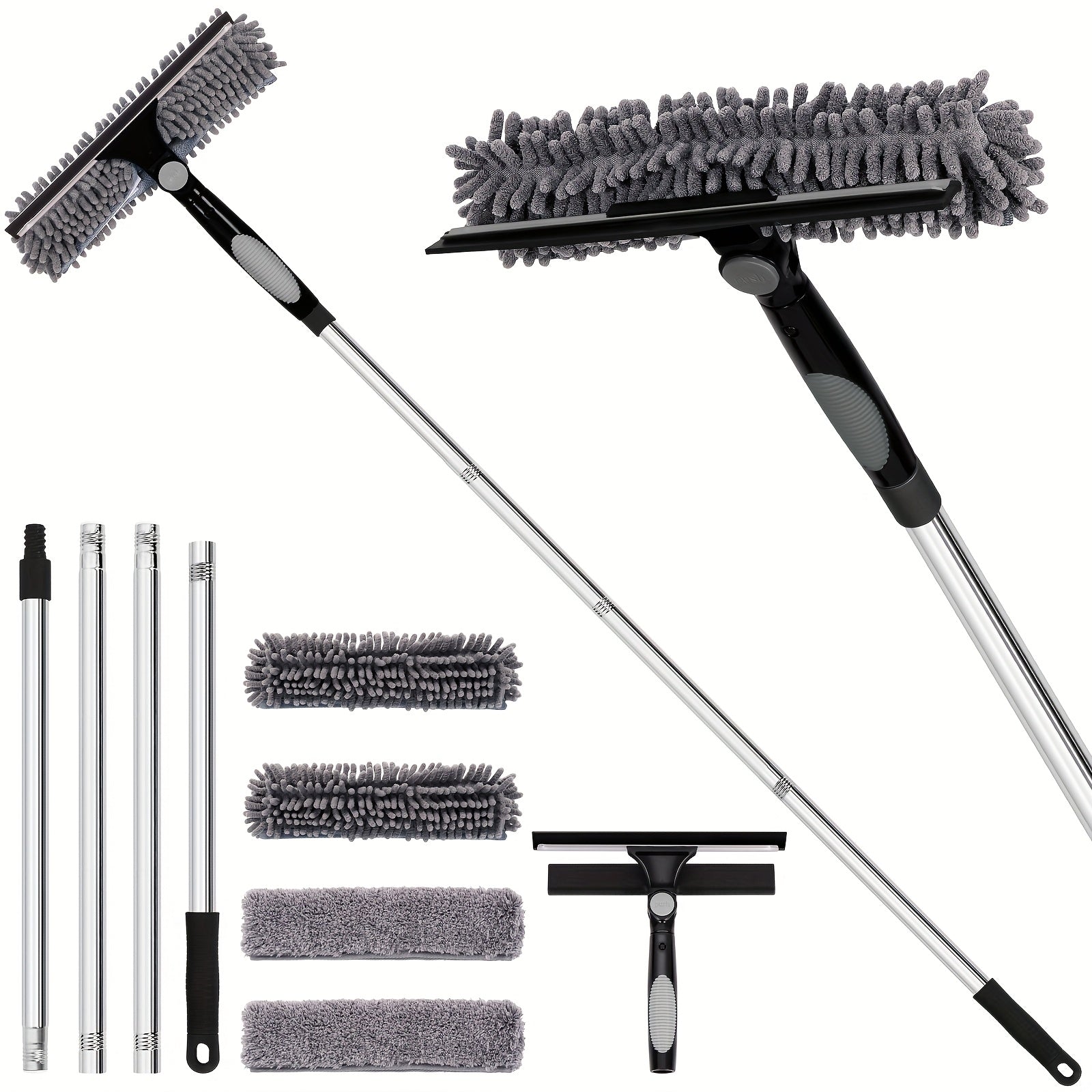Charly | Crystal Clear Window Cleaner – Professional 2-in-1 Telescopic Window and Glass Cleaning System
