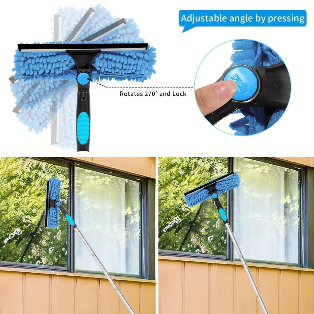 Sisica | Extendable Window Washer with Squeegee - Streak-Free Glass Tool