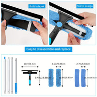 Sisica | Extendable Window Washer with Squeegee - Streak-Free Glass Tool
