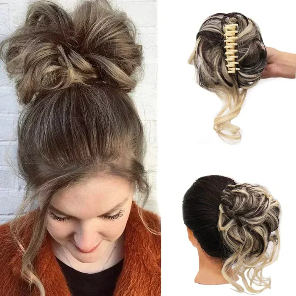 Charly | Curly Hair Bun – Clip-in Hair Piece with Volume and Natural Look