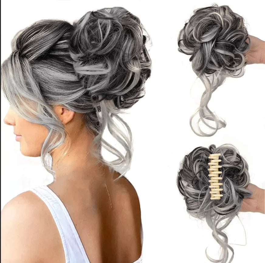 Charly | Curly Hair Bun – Clip-in Hair Piece with Volume and Natural Look