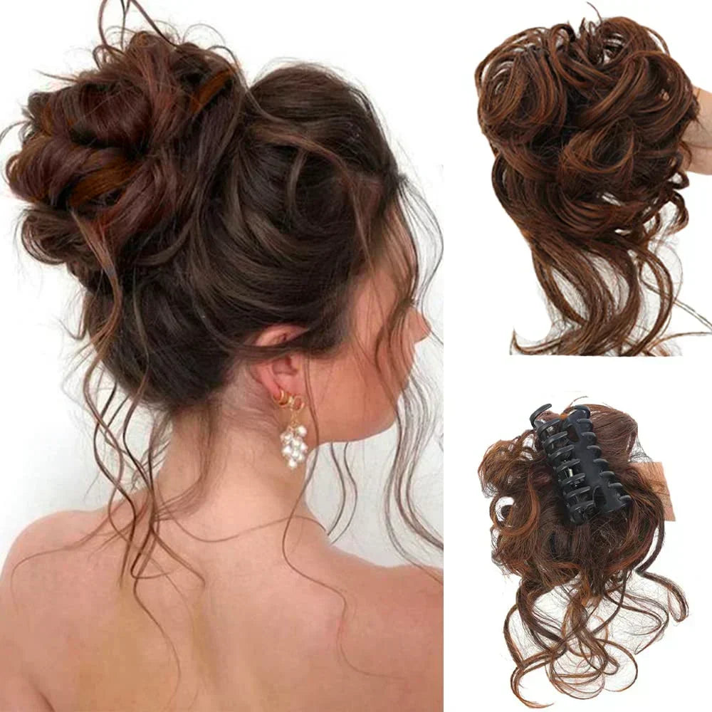 Charly | Curly Hair Bun – Clip-in Hair Piece with Volume and Natural Look
