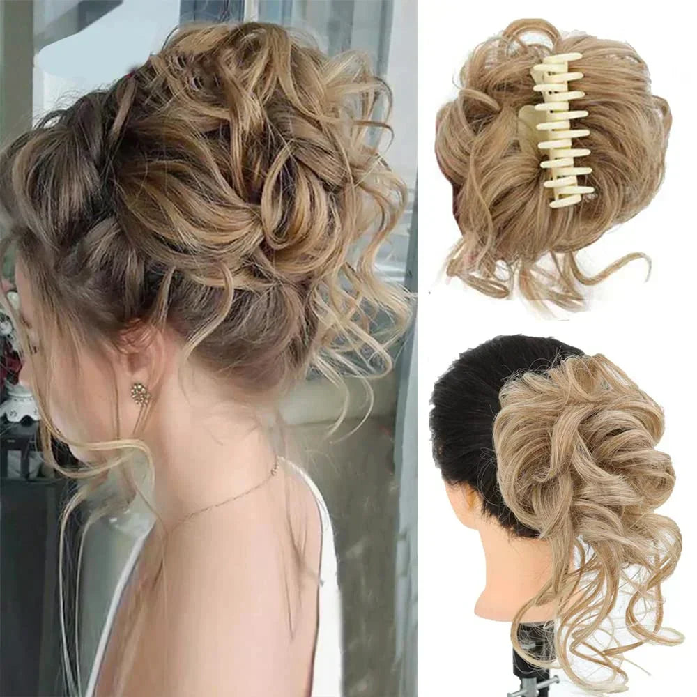 Charly | Curly Hair Bun – Clip-in Hair Piece with Volume and Natural Look