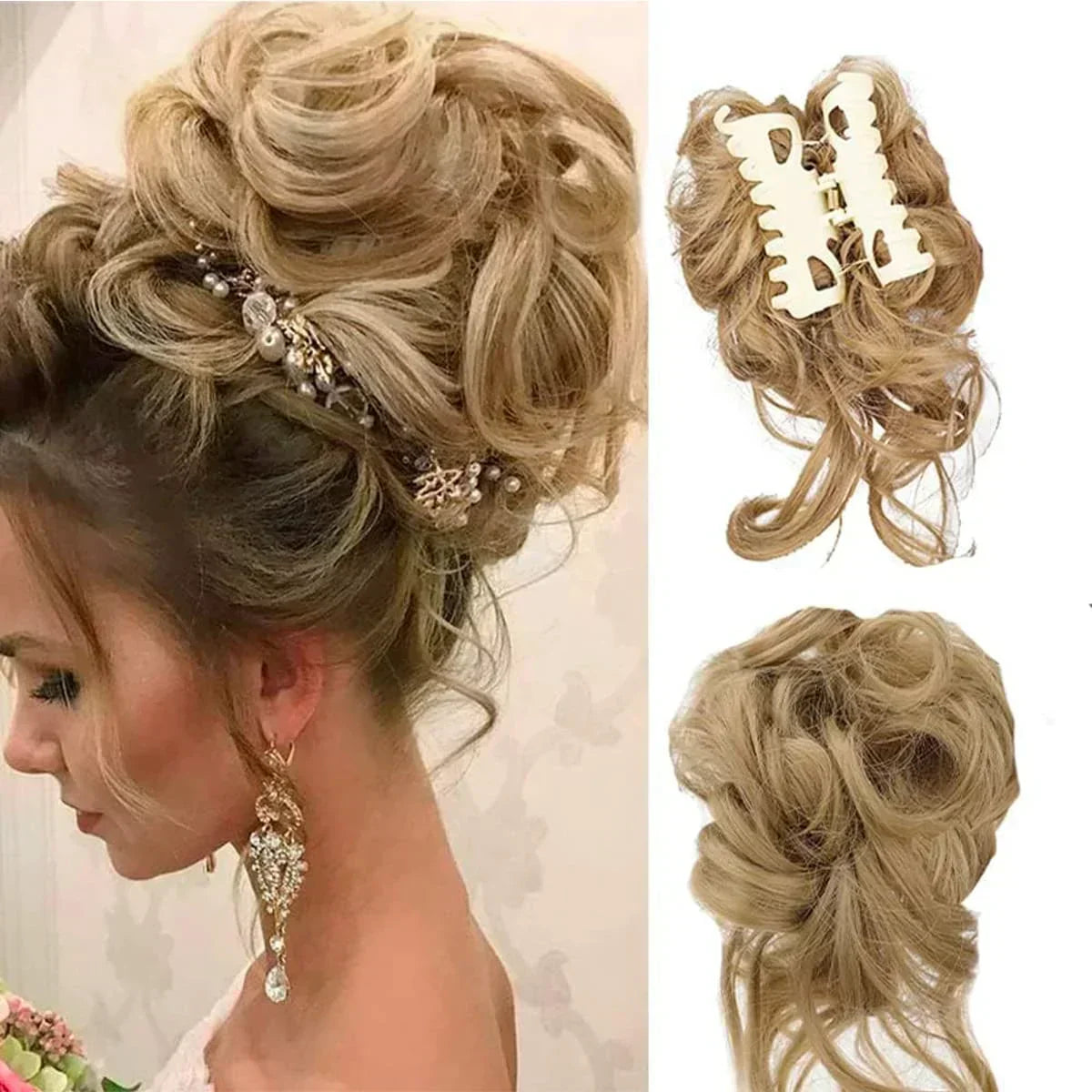 Charly | Curly Hair Bun – Clip-in Hair Piece with Volume and Natural Look