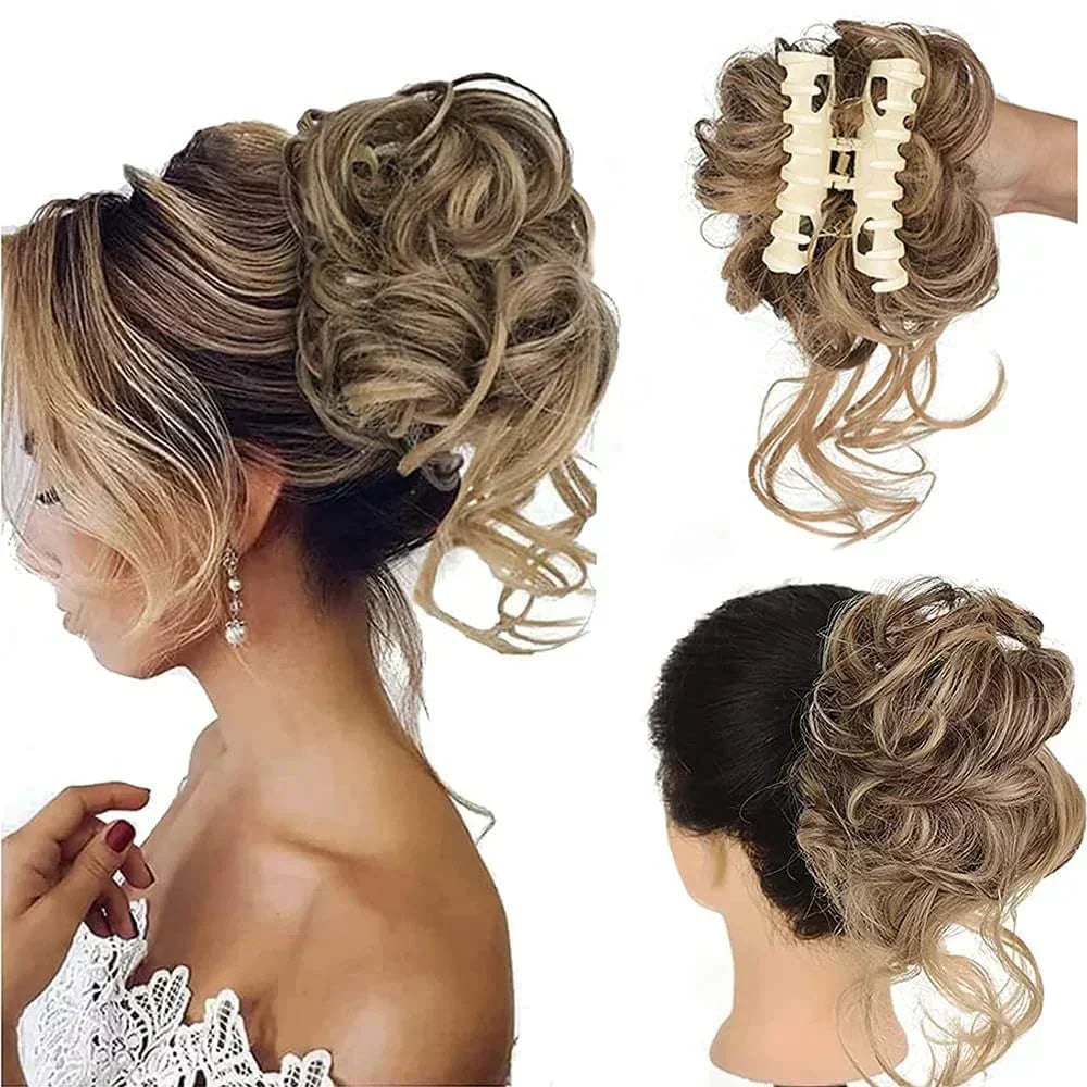 Charly | Curly Hair Bun – Clip-in Hair Piece with Volume and Natural Look