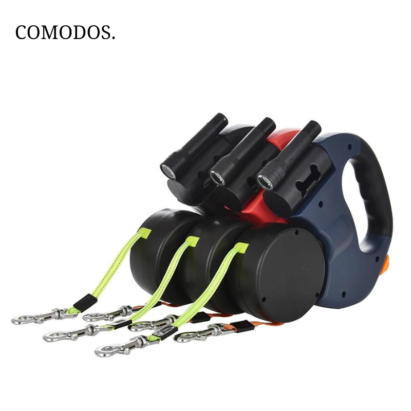 Sisica | Double Retractable Dog Leash with LED Light