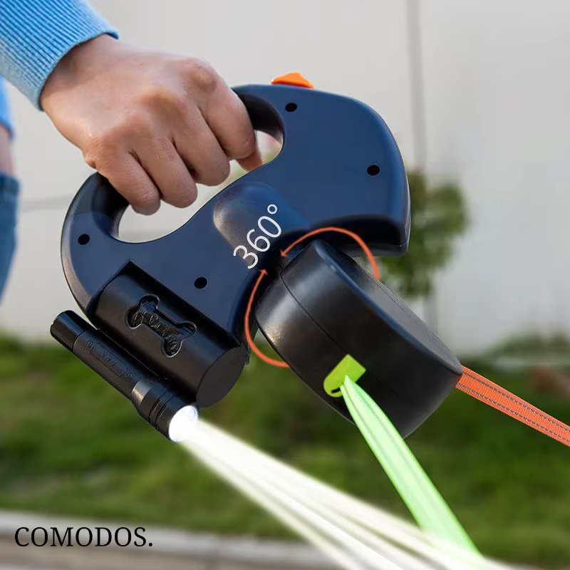 Sisica | Double Retractable Dog Leash with LED Light