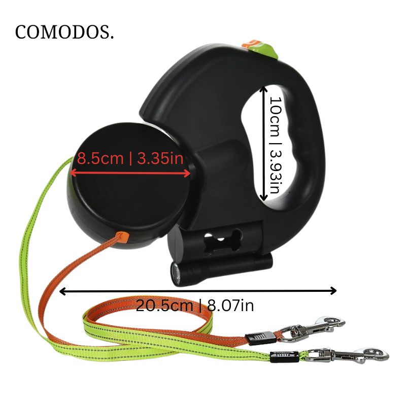 Sisica | Double Retractable Dog Leash with LED Light