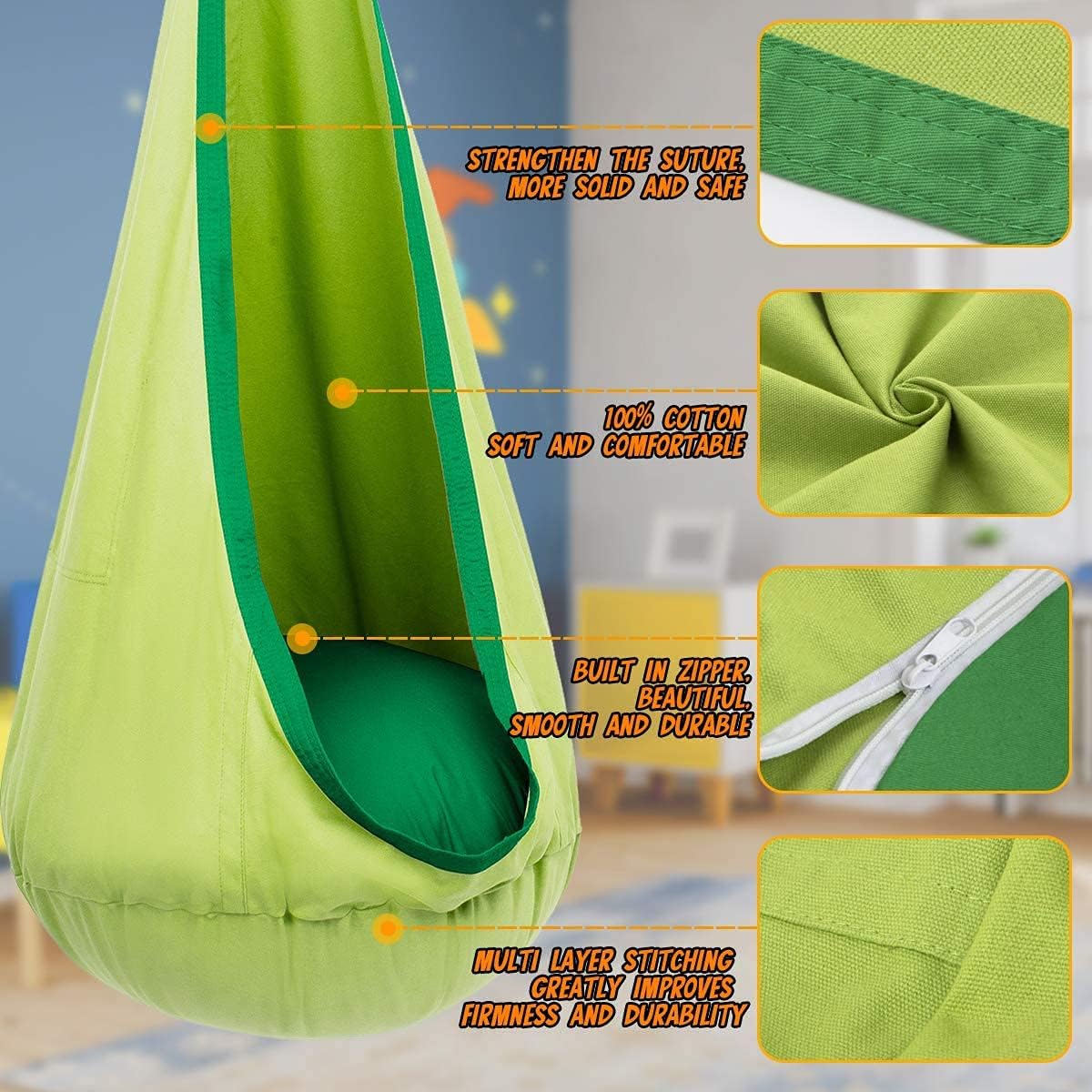 Sisica | Sensory Pod Swing for Kids - Cozy Hideaway