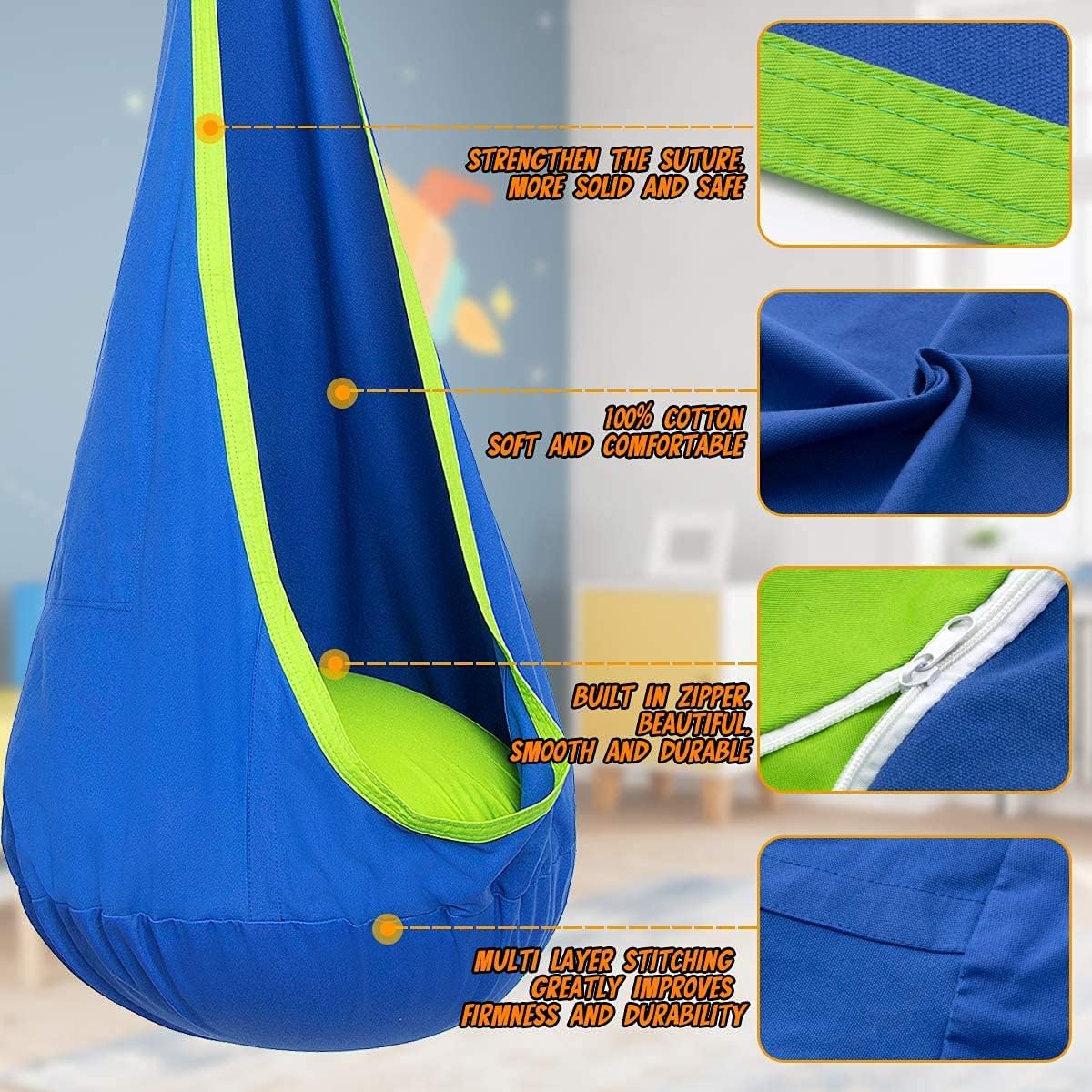 Sisica | Sensory Pod Swing for Kids - Cozy Hideaway