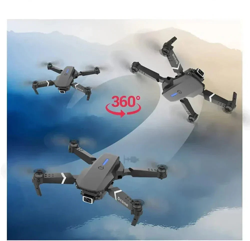 Sisica- E88 Pro Drone 4k HD Double Camera RC VR 3D Long Battery Life Flight Path FPV Mini Drone
