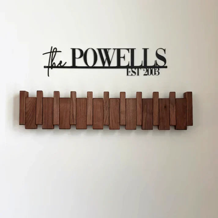 Sisica | Wall-Mounted Wood Entryway Organizer with Folding Hooks