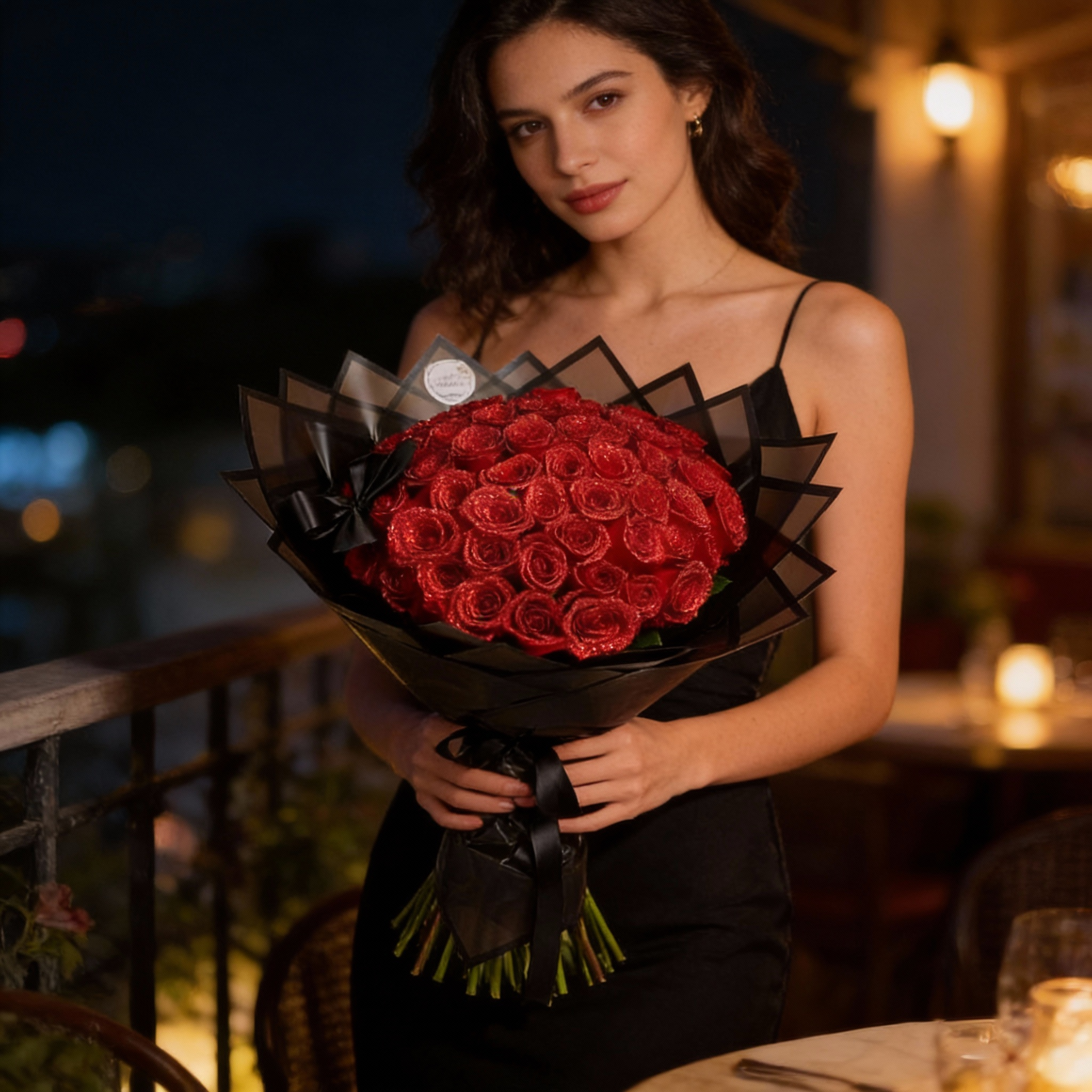 Sisica | Eternal Glitter Rose | Handcrafted Decorative Art Flower | Sparkling Crystal Finish | Exclusive Gift Set for Special Occasions | Durable & Maintenance-Free