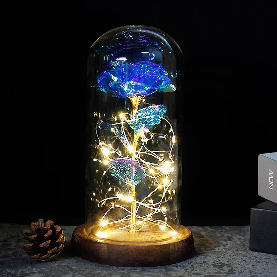 Charly – Eternal Rose in Glass Dome with Atmospheric LED Lighting