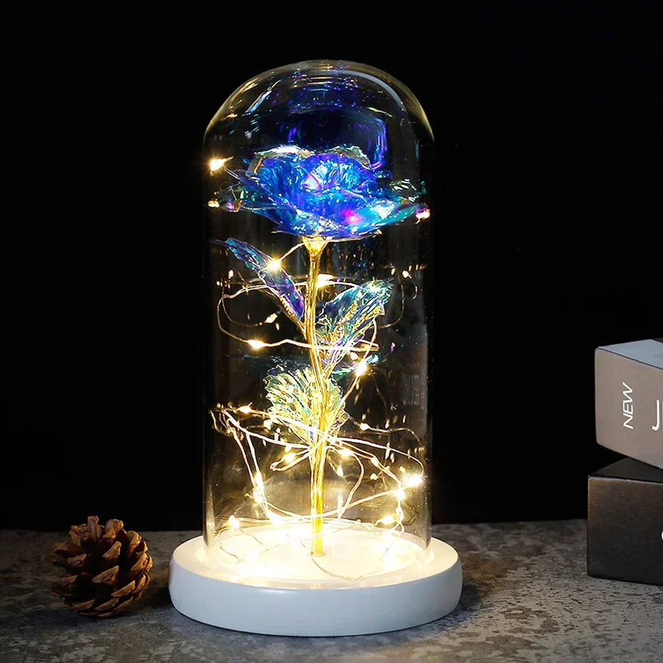 Charly – Eternal Rose in Glass Dome with Atmospheric LED Lighting