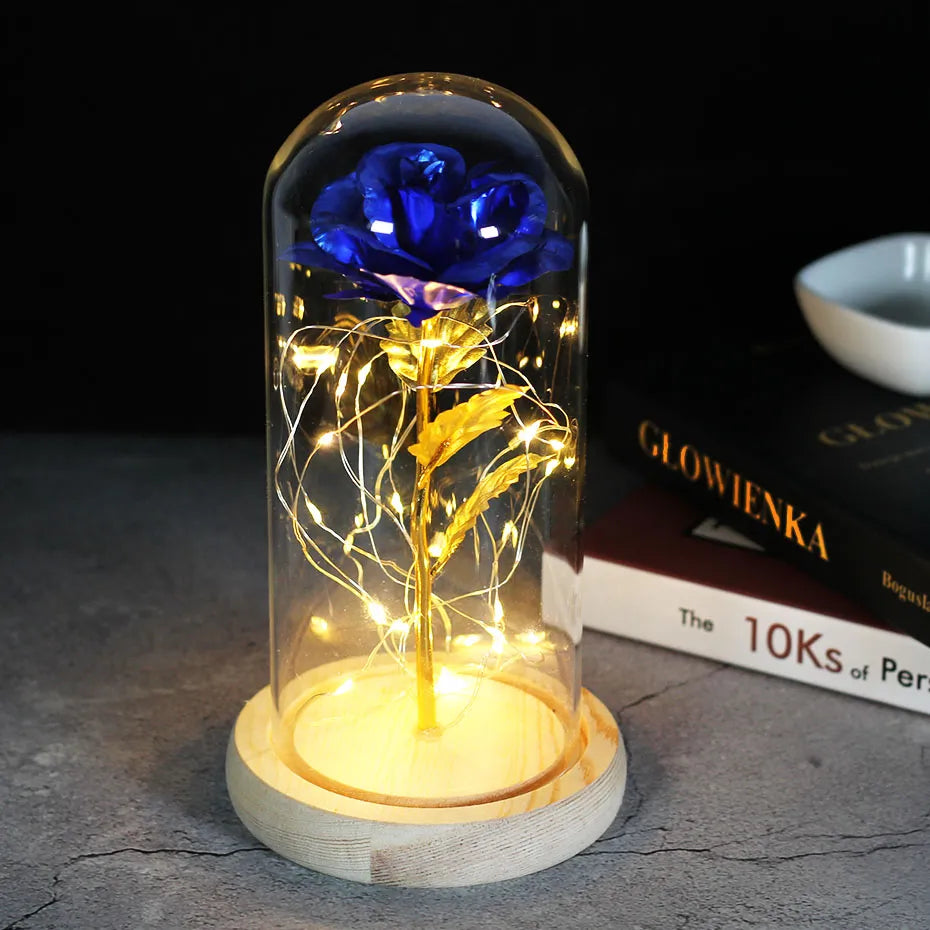 Charly – Eternal Rose in Glass Dome with Atmospheric LED Lighting