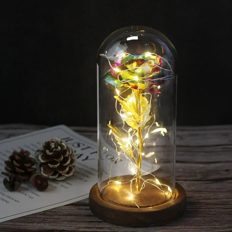 Charly – Eternal Rose in Glass Dome with Atmospheric LED Lighting