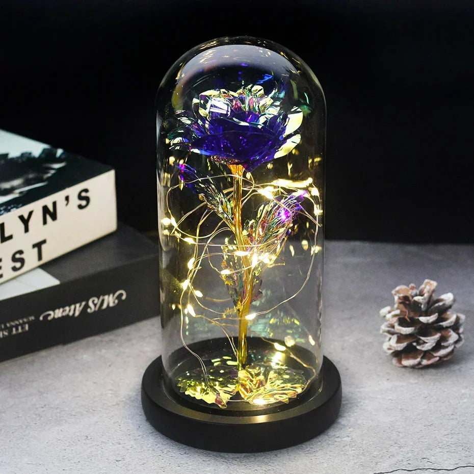 Charly – Eternal Rose in Glass Dome with Atmospheric LED Lighting