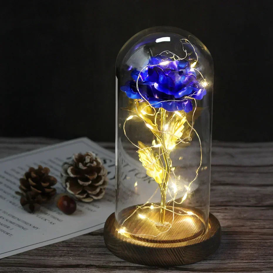 Charly – Eternal Rose in Glass Dome with Atmospheric LED Lighting